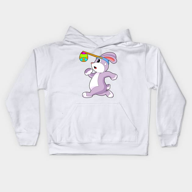 Rabbit Easter Easter egg Running Kids Hoodie by Markus Schnabel